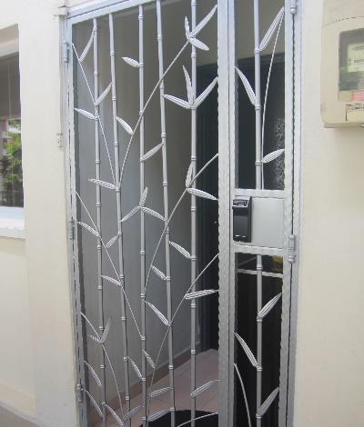 Bamboo Silver Wrought Iron HDB Gate