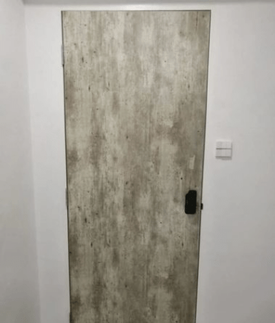 Industrial Stone Designer HDB Bedroom Door