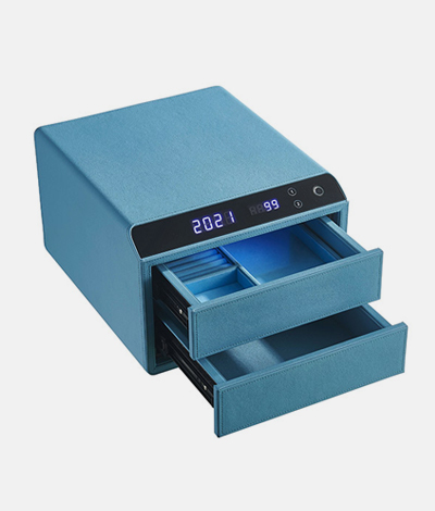 NIKAWA Feramo Leather Smart Safe box – Sky Blue