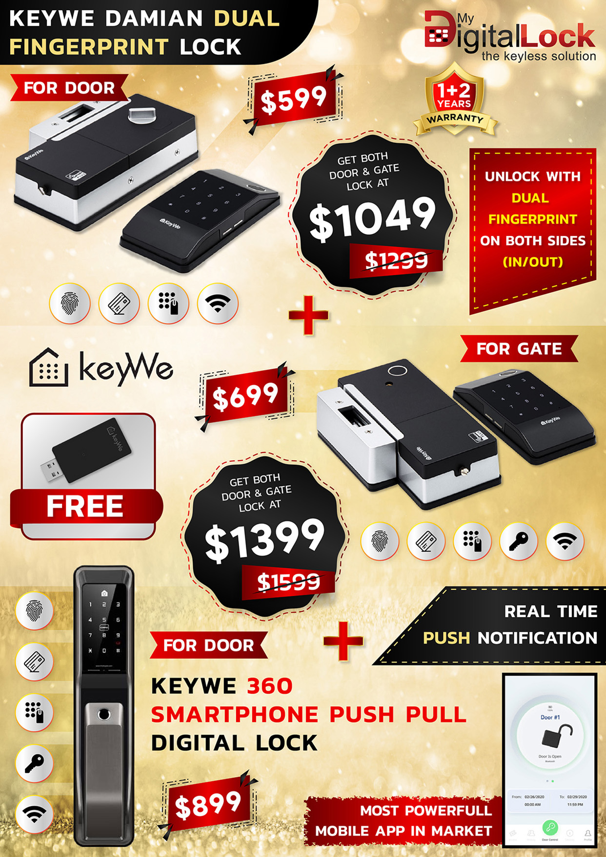 Keywe-Damain-Dual-fingerprint-Digitalloock